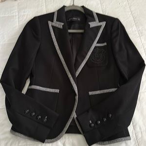 Zara Woman black blazer with grey trim